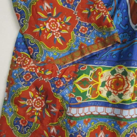 Silk Art Nouveau Tunic Top Bohemian Button Front - Picture 5 of 8